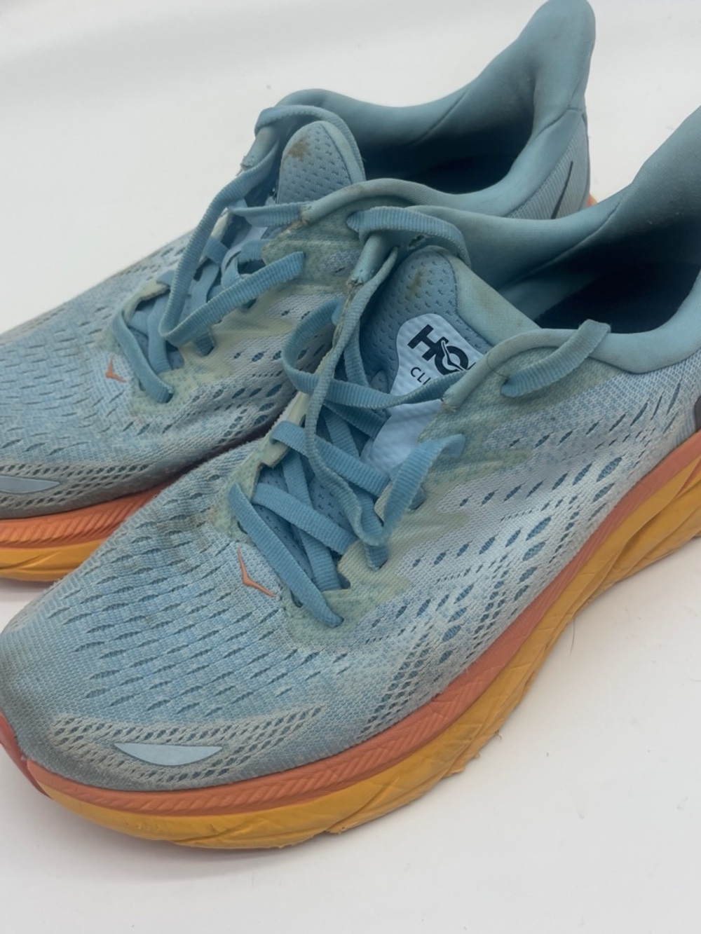 Hoka Light Blue and Orange Women's Running Shoes